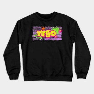 Virgo Retro Graffiti 80s Zodiac Birthday Astrology Sign Crewneck Sweatshirt